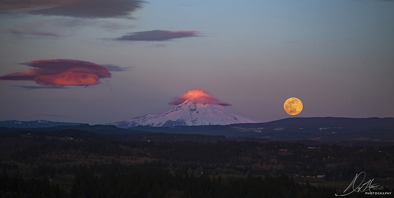 Mount Hood and The Moon Landscape Photo 24 NV Holden Photography